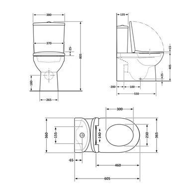 Напольный унитаз QTAP GRAND ULTRA QUIETWHITE + сиденье SOFT CLOSE (QT26228301W)