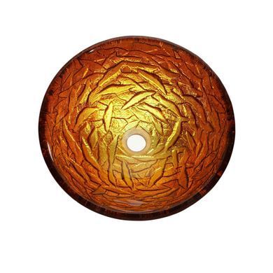 Раковина стеклянная KRAUS NATURE BLAZE 43.2х43.2 (GV-392-19MM)