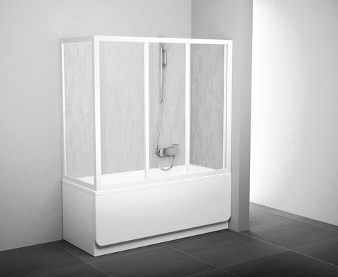 Неподвижная стенка для ванны RAVAK APSV-80 770-805x1370 мм профиль белый, стекло TRANSPARENT 95040102Z1, 805