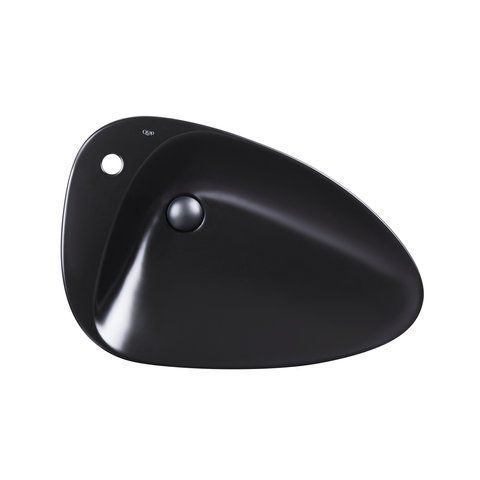 Раковина QTAP LEO 46.5х70 / чорна / донний клапан (QT1111A089TMB)