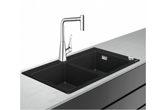 Кухонна мийка C51-F770-05 Сombi 880x510 370/370 Select зі змішувачем, chrome (43216000)