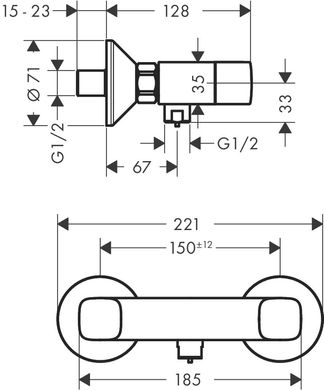 Змішувач hansgrohe Logis для душу 71263000 хром, Хром