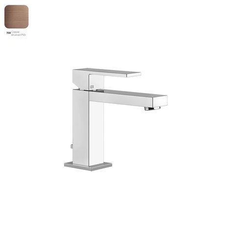 Змішувач для умивальника GESSI RETTANGOLO, донний клапан, COPPER BRUCHED PVD (20001708)