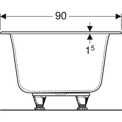 Ванна акрилова GEBERIT SOANA SLIM RIM DUO + ніжки 190x90 (554.005.01.1)