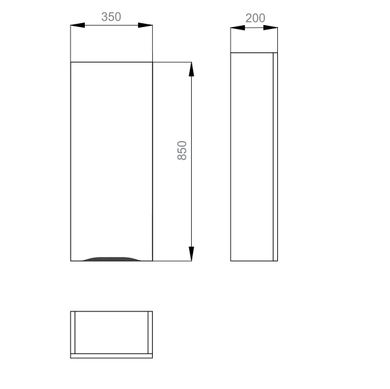 Шкафчик Sanwerk Slim "LIGA AIR" 1F подвесной, правый, 350x200 мм h850, мессина MV0000402