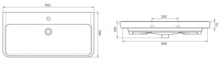 Раковина CERASTYLE BELO 48х96 (АР000039897)