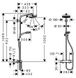 Hansgrohe Душевая система Crometta Showerpipe 160 1jet с термостатом, белый/хром (27264400)