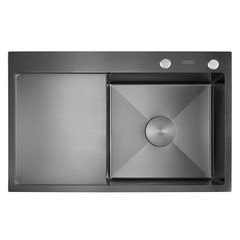 Мийка кухонна з нержавіючої сталі DUSEL DS50963-1LNB 630*500*230 Left (Nano Black) (Dusel-596)