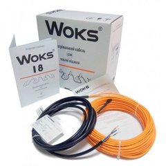 Теплый пол WOKS-18 двухжильный кабель 295 Вт, 16м 1637-15227
