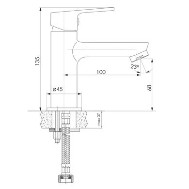 Змішувач для раковини IMPRESE LASKA сатин, 35 мм (05040(35)S)