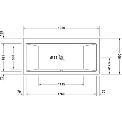 Ванна акриловая DURAVIT VERO 190х90 (700136000000000)