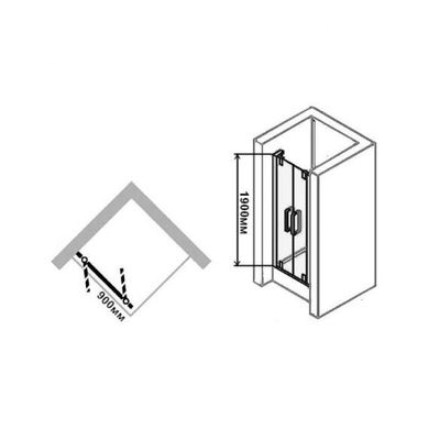 Дверь для душевой кабины HUPPE X1 распашная двустворчатая 750 мм стекло прозрачное (120902.069.321) 140902.069.321
