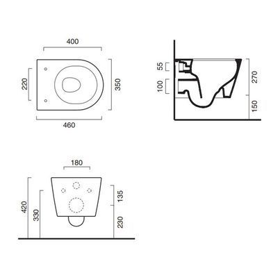 Подвесной унитаз CATALANO NEW ZERO NEWFLUSH BIANCO LUCIDO (1VSZ46R00)