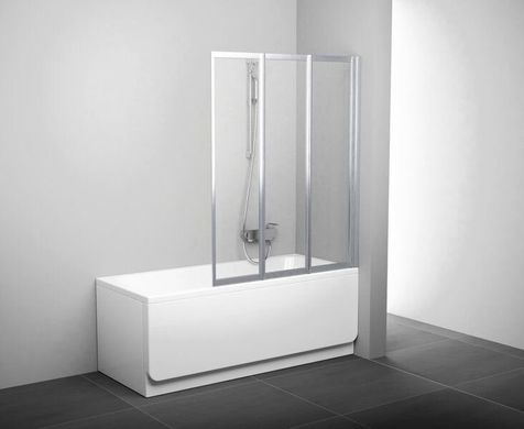 Шторка для ванны RAVAK VS3 115 трехэлементная, 1146x1400 мм профиль сатин, стекло TRANSPARENT 795S0U00Z1, 1146