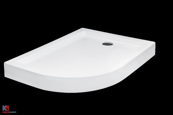 Душевой поддон акриловый BESCO SATURN Р 120х90х14 R / полукруглый + ножки (#BAS-120-NP)