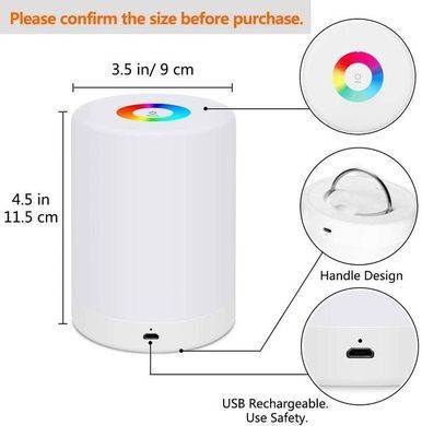 Настільний світильник з USB, з акумулятором TE-061 RGB+3000K; USB