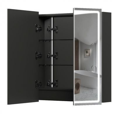 Зеркальный шкаф AQUARIUS Савойя 70 с LED подсветкой (Графит) (70930214)