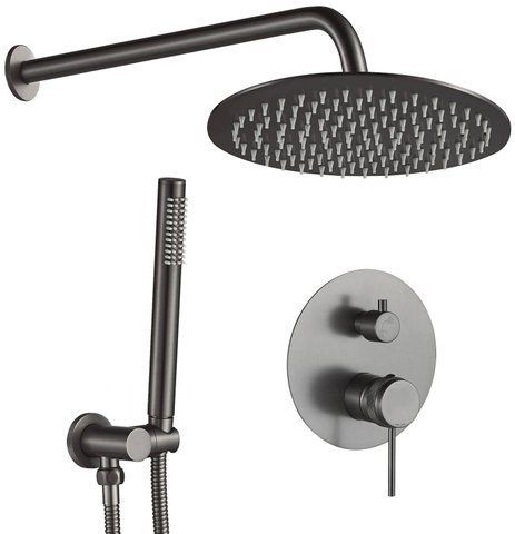 Душевая система REA LUNGO GRIP / титан + BOX скрытого монтажа (REA-P8958)