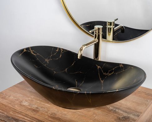 Раковина REA ROYAL MARBLE 36х60.5 / черная (REA-U7478)