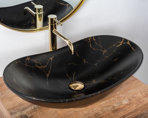 Раковина REA ROYAL MARBLE 36х60.5 / черная (REA-U7478)