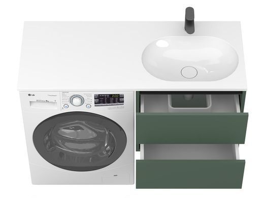 Тумба подвесная MIRAGGIO LUMO / лес зеленый + раковина NEW YORK 1200 R (8815236)