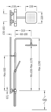 Душевая система TRES BM со встроенным смесителем хром 117175