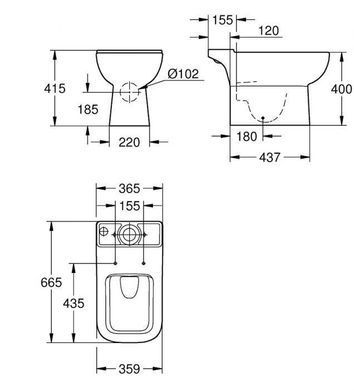 Напольный унитаз GROHE BAU EDGE (39811000)