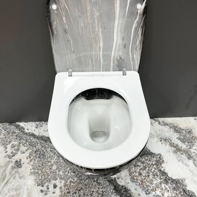 Подвесной унитаз VBI VULCANO BLACK ONYX + сиденье SOFT CLOSE (VBI-020403)