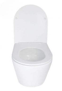 Подвесной унитаз QTAP SWAN ULTRA QUIET + сиденье SOFT CLOSE (QT16335179W)