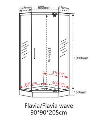Душевая кабина INSANA FLAVIA 90х90х205 / профиль хром / стекло прозрачное + поддон (А0048488)