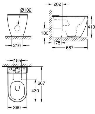 Напольный унитаз GROHE ESSENCE (3957200H)