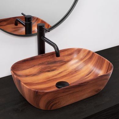 Раковина REA BELINDA WOOD MATT 33х46.5 / дерево (REA-U5051)