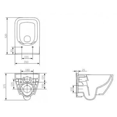 Подвесной унитаз CERSANIT CREA CLEAN ON (K114-016)