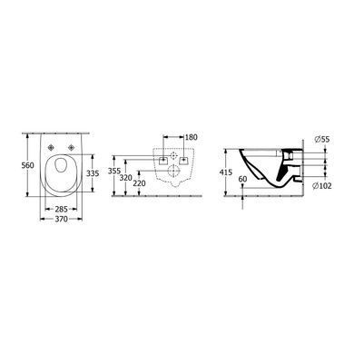 Підвісний унітаз VILLEROY & BOCH SUBWAY 3.0 SLIM WHITE ALPIN + сидіння SOFT CLOSE (4670T901)