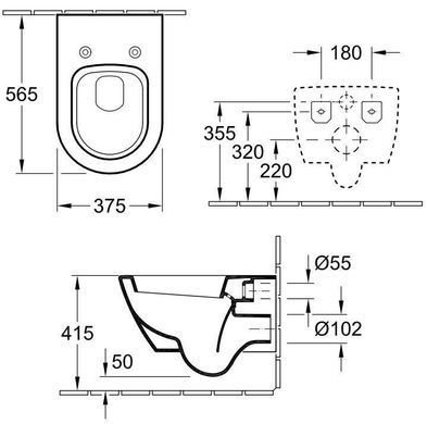 Подвесной унитаз VILLEROY & BOCH SUBWAY (56001001)