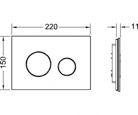 Панель смыва для унитаза TECEloop, стекло белое, кнопки белые (9240650)