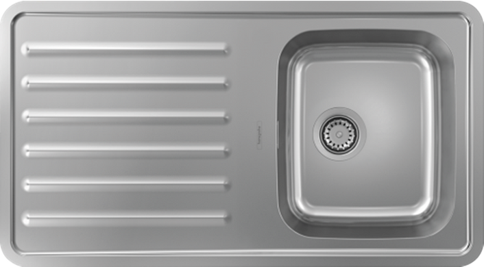 Hansgrohe Кухонная мойка S4111-F340 на столешницу 915х505 с сифоном (43340800) Stainless Steel