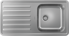 Hansgrohe Кухонная мойка S4111-F400 на столешницу 975х505 с сифоном (43341800) Stainless Steel