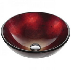 Раковина стеклянная Kraus Irruption Red (GV-200-12mm), Хром; матовый хром; темный шоколад; античная бронза; золото