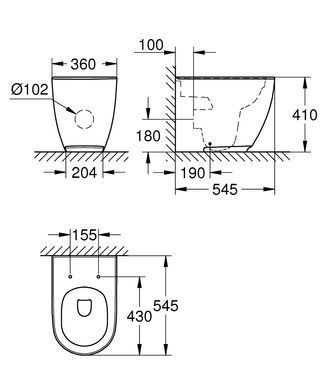 Напольный унитаз GROHE ESSENCE (3957300H)