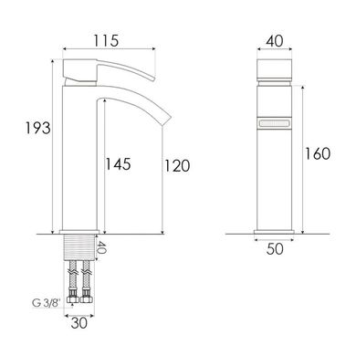 Змішувач для раковини (умивальника) Yoka SPEKTA 24 BLACK чорний низький (BU.SPEKTA 24 BLK)