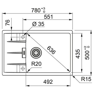 Кухонна мийка FRANKE CENTRO CNG 611-78 XL ОНІКС (114.0701.819)