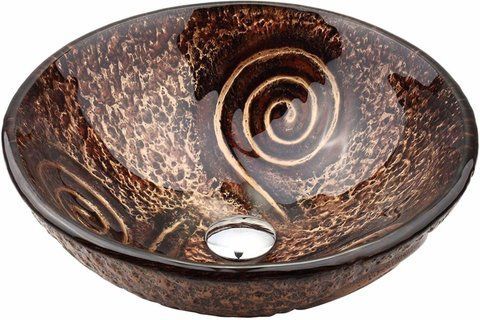 Раковина стеклянная KRAUS MULTI-COLOR LUNA 43.2х43.2 (GV-650-19MM)
