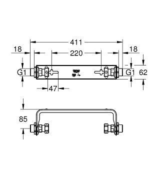 Комплект для настенного монтажа GROHE SENSE GUARD (22501000)