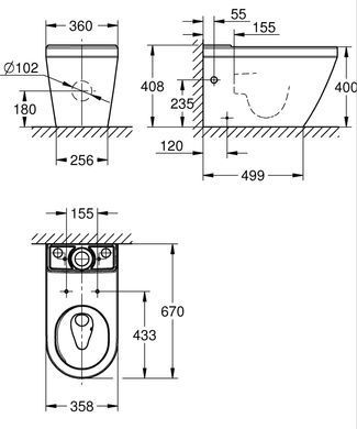 Напольный унитаз GROHE EURO CERAMIC (102489SH00)