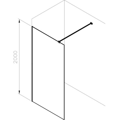 Душова стінка RAVAK WALK-IN WALL AIR 120х200 / профіль полірований алюміній / скло TRANSPARENT + тримач (GW9WG0C00Z1C)