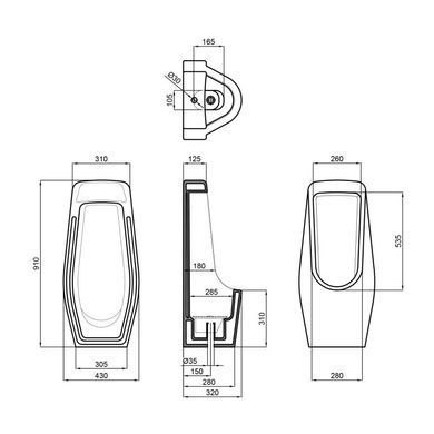 Напольный писсуар QTAP STORK WHITE (QT1588HDU900W)
