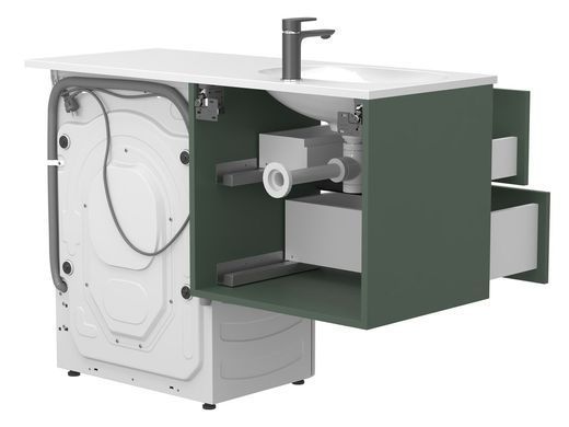 Тумба подвесная MIRAGGIO LUMO / лес зеленый + раковина LAKE 1250 L (8815240)