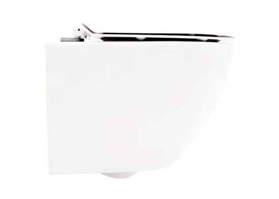 Підвісний унітаз REA СARLO MINI TORNADO RIMLESS / білий + сидіння SLIM SOFT CLOSE (REA-C1259)