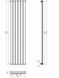 Вертикальний дизайнерський радіатор опалення ARTTIDESIGN Terni 6/1500/354 сірий матовий